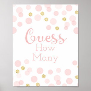 Pink Gold Baby Dusche schätzt wie viele Poster