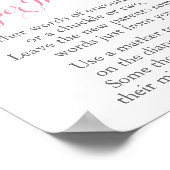 Pink & Gold Baby Dusche Windeln Gedanken Spielzeic Poster (Ecke)