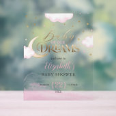 Pink Gold Baby unserer Dreams Baby Dusche Willkomm Acrylschild (Neutral)