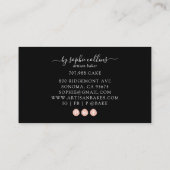 Pink Gold Baker Watercolor Baker Pastry Köche Blac Visitenkarte (Rückseite)