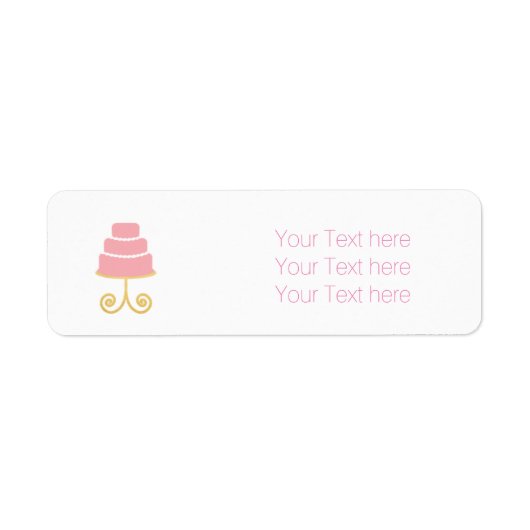 Pink & Gold Bakery Cake Address Labels (Vorne)
