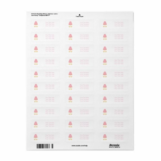 Pink & Gold Bakery Cake Address Labels (Vorne)