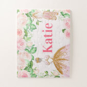 Pink & Gold Ballerina Dance Themed Custom Name Puzzle (Vertikal)