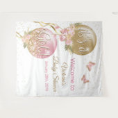 Pink Gold Ballon Girl Baby Shower XL Hintergrund Wandteppich (Vorderseite (Horizontal))