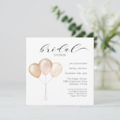 Pink-Gold-Ballon-Kalligrafie-Brautparty Einladung (Stehend Vorderseite)