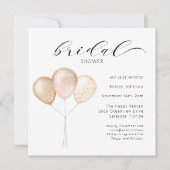 Pink-Gold-Ballon-Kalligrafie-Brautparty Einladung (Vorderseite)