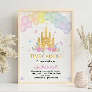 Pink Gold Ballon Princess Time Kapsel Poste Poster