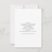 Pink Gold Balloon Greenerenery Baby Dusche Vielen Dankeskarte (Rückseite)