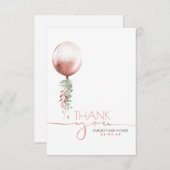 Pink Gold Balloon Greenerenery Baby Dusche Vielen Dankeskarte (Vorne/Hinten)