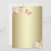 Pink Gold Balloons Butterfly Baby Dusche Einladung (Rückseite)