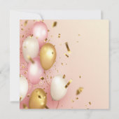 Pink Gold Balloons Geburtstag Einladung (Rückseite)