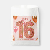 Pink Gold Balloons Glam Sweet 16 Birthday Party Geschenktütchen (Vorderseite)