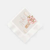 Pink Gold Bear Balloons Babydusche Papier Napkins Serviette (Ecke)