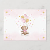 Pink Gold Bear Hot Air Ballon Bücher für Baby Girl Begleitkarte (Rückseite)