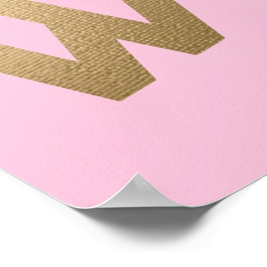 Pink Gold Begrüßungszeichen Poster (Ecke)