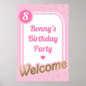 Pink Gold Begrüßungszeichen Poster (Vorne)