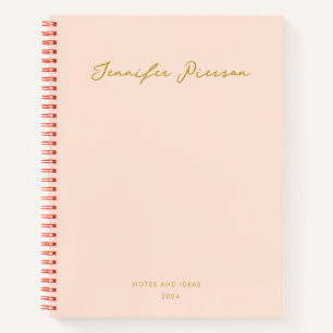 Pink Gold Benutzerdefinierter Handschriftname Notizblock