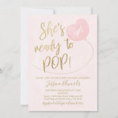 Pink Gold Bereit zum Pop Kinderdusche Einladung (Vorderseite)