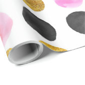 Pink Gold & Black Aquarellfarben Farbtöne Muster Geschenkpapier (Rolleneckpunkt)