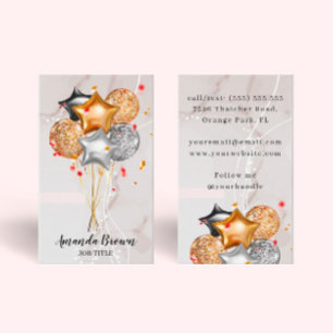 Pink Gold Black Event Plane Balloon Artist Visitenkarte