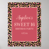 Pink Gold Black Leopard Print Girl's Sweet 16 Poster (Vorne)