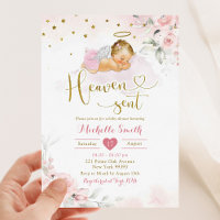 Pink Gold Blonde Girl Baby Heaven Sent Baby Dusche