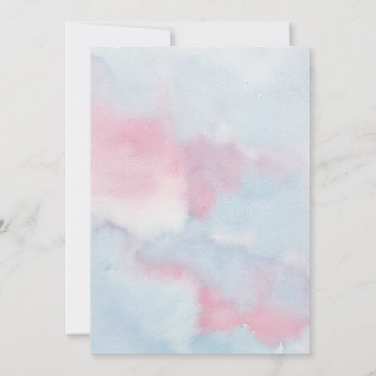 Pink Gold & Blue Glitzer Sprinkle Baby Dusche Einladung (Rückseite)