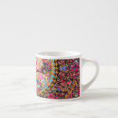 Pink Gold Blue Persian Floral Blumen Peacock Espressotasse (Rechts)