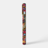 Pink Gold Blue Persian Floral Blumen Peacock iPhone 15 Hülle (Linke Seite)