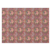 Pink Gold Blue Persian Floral Blumen Pfau Kunst Tischdecke (Vorderseite (Horizontal))