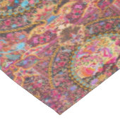 Pink Gold Blue Persian Floral Blumen Pfau Kunst Tischdecke (Schrägansicht)
