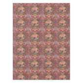 Pink Gold Blue Persian Floral Blumen Pfau Kunst Tischdecke (Vorderseite)