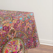 Pink Gold Blue Persian Floral Blumen Pfau Kunst Tischdecke (Beispiel)