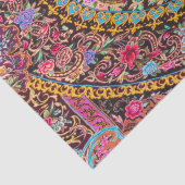 Pink Gold Blue Persian Floral Peacock Decoupage Seidenpapier (Detail)