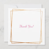 Pink & Gold Blume Imitats Papier Quilling Vielen D Dankeskarte (Rückseite)