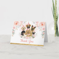 Pink Gold Blume Welpe Hunde Geburtstag Danke