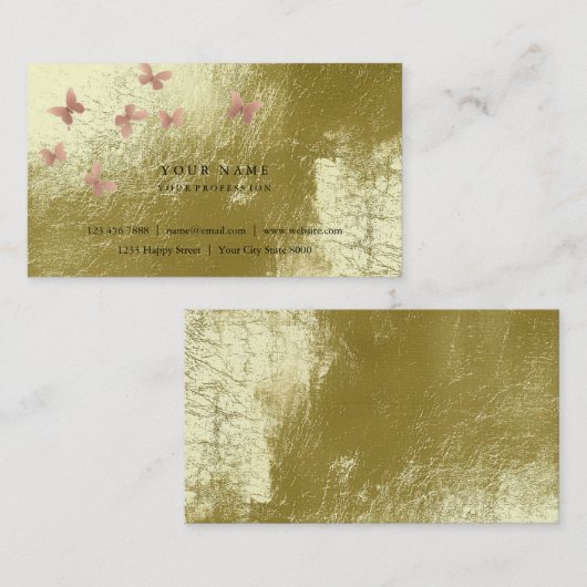 Pink Gold Blush Cooper Minze Green Metallic Visitenkarte (Vorne/Hinten)
