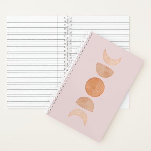 Pink & Gold Boho Moon Phases Journal Notizblock (Innen)