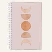 Pink & Gold Boho Moon Phases Journal Notizblock (Vorderseite)