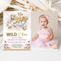 Pink Gold Boho Safari Wild Ein Foto Geburtstagskin