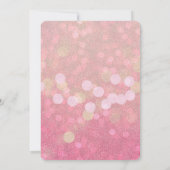 Pink Gold Bokeh Glitzer Geburtstag Einladung (Rückseite)