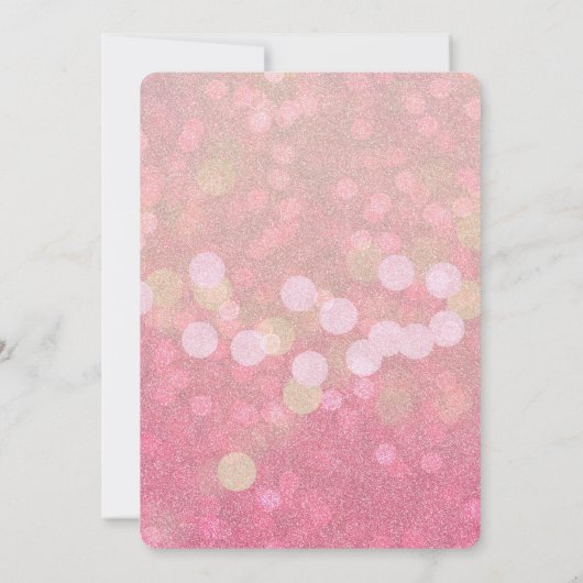 Pink Gold Bokeh Glitzer Geburtstag Einladung (Rückseite)
