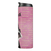 Pink Gold Boston Terrier Dog Lover Tiername Thermosbecher (Nach rechts gedreht)