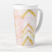 Pink & Gold Botanical Palm Leaves Milchtasse (Rechte Ecke)