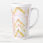 Pink & Gold Botanical Palm Leaves Milchtasse (Rechts)