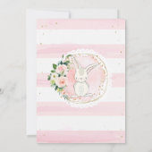 Pink Gold Bunny Birthday Einladung (Rückseite)