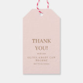 Pink Gold Burg Princess Baby Dusche Geschenkanhänger (Rückseite)