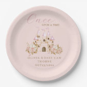 Pink Gold Burg Princess Baby Dusche Pappteller (Vorderseite)