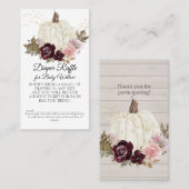 Pink Gold Burgundy Floral Pumpkin Diaper Raffel Visitenkarte (Vorne/Hinten)