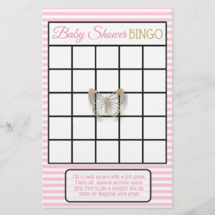 Pink & Gold Butterfly Baby Showspiele Flyer